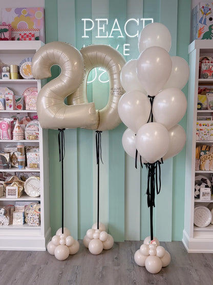 SATIN CREAM BIRTHDAY BALLOON SET ✨