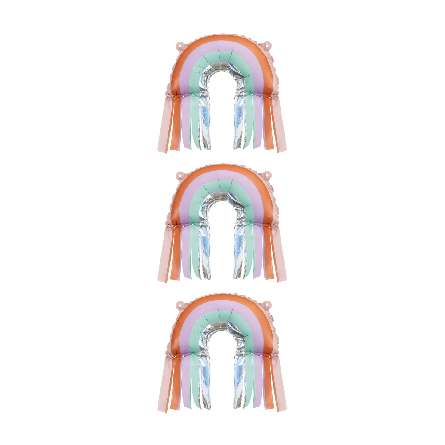 MINI FRINGED RAINBOW FOIL BALLOONS