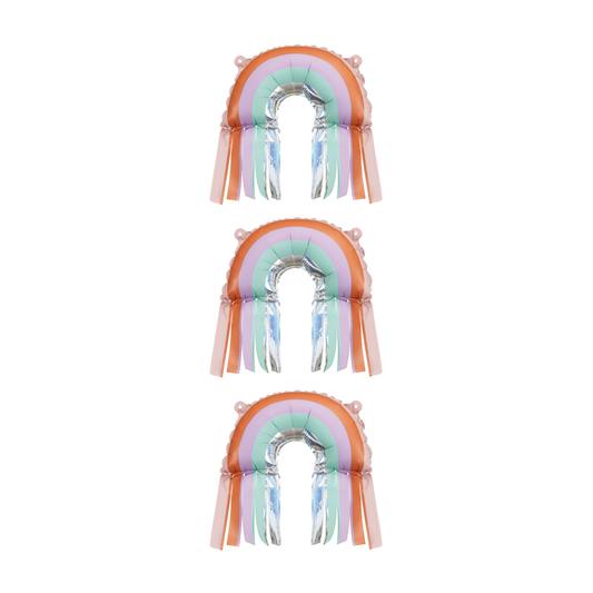 MINI FRINGED RAINBOW FOIL BALLOONS