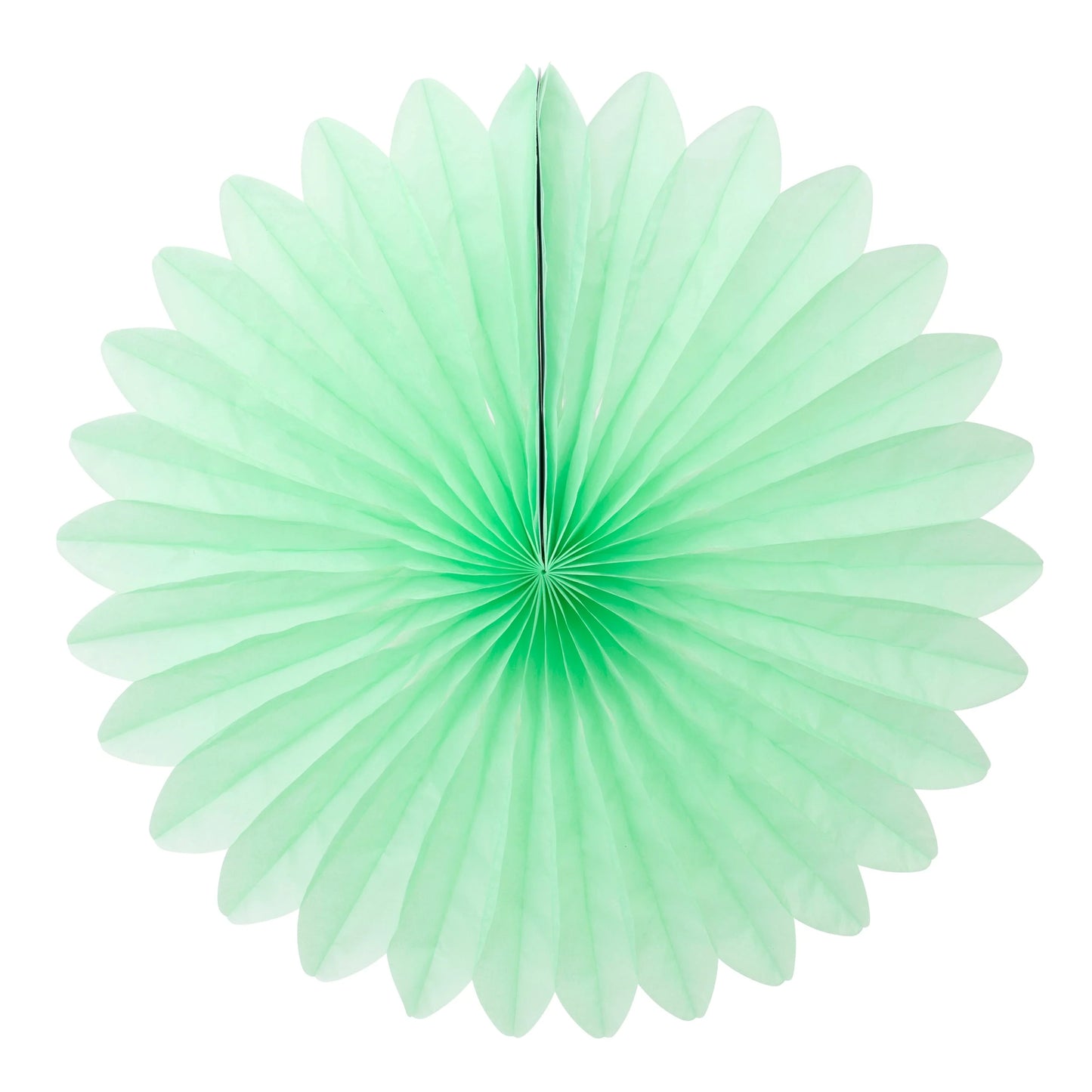 Mint green paper fan party decoration with folded texture