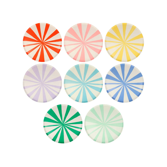 MIXED STRIPE SIDE PLATE BY MERI MERI