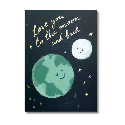 MOON AND BACK GREETING CARD