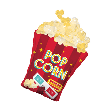 movie night pop corn foil balloon