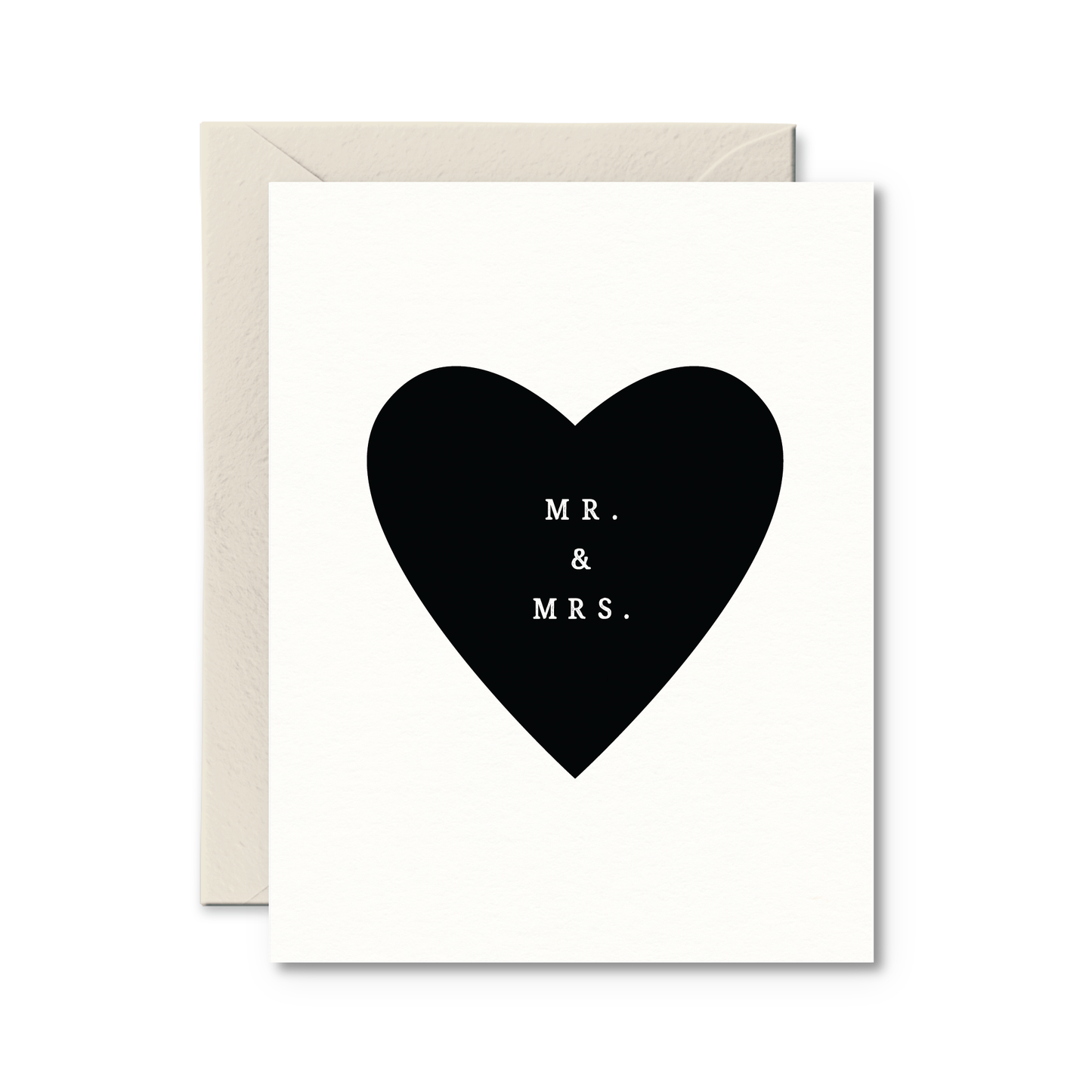 Minimalist black and white wedding card with heart design available at our Toronto party shop.