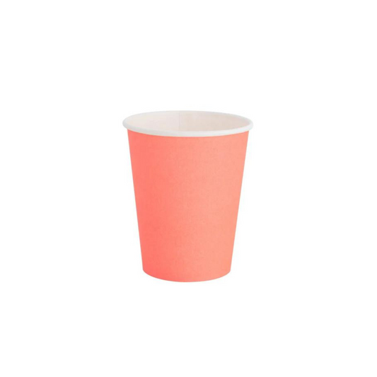OH HAPPY DAY NEON CORAL PAPER CUPS