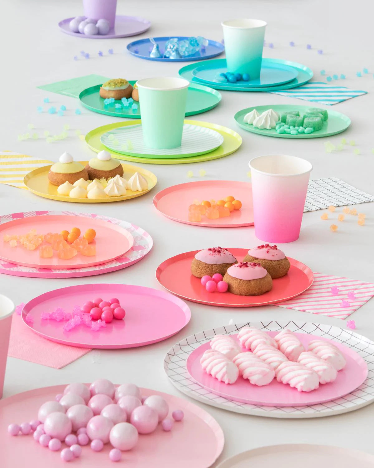 OH HAPPY DAY NEON CORAL DESSERT PLATES