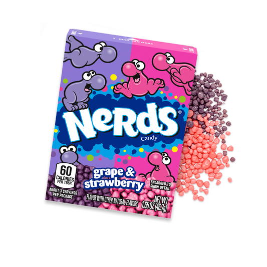 nerds candy mixed grape and strawberry flavours
