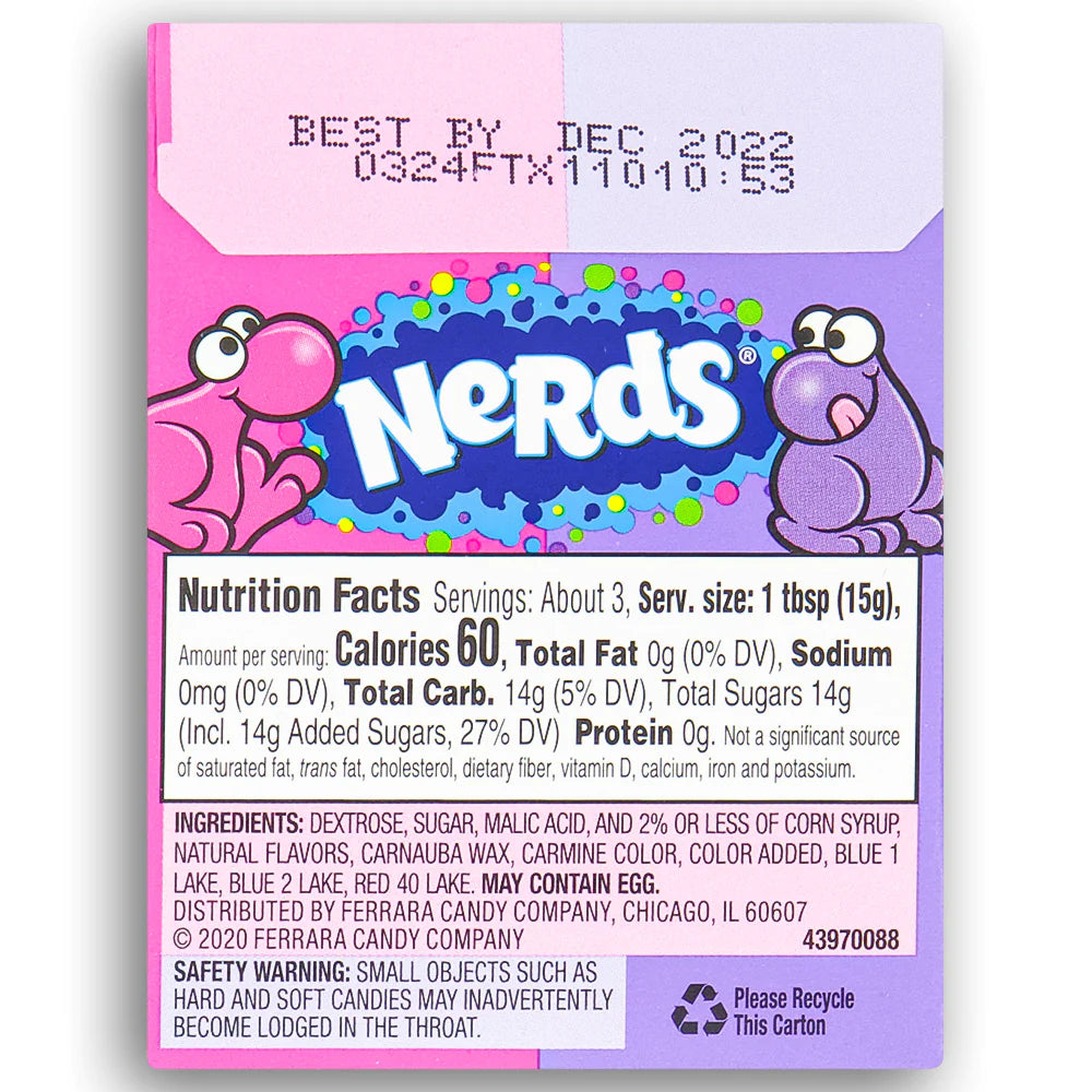 ingredient list and nutrition facts