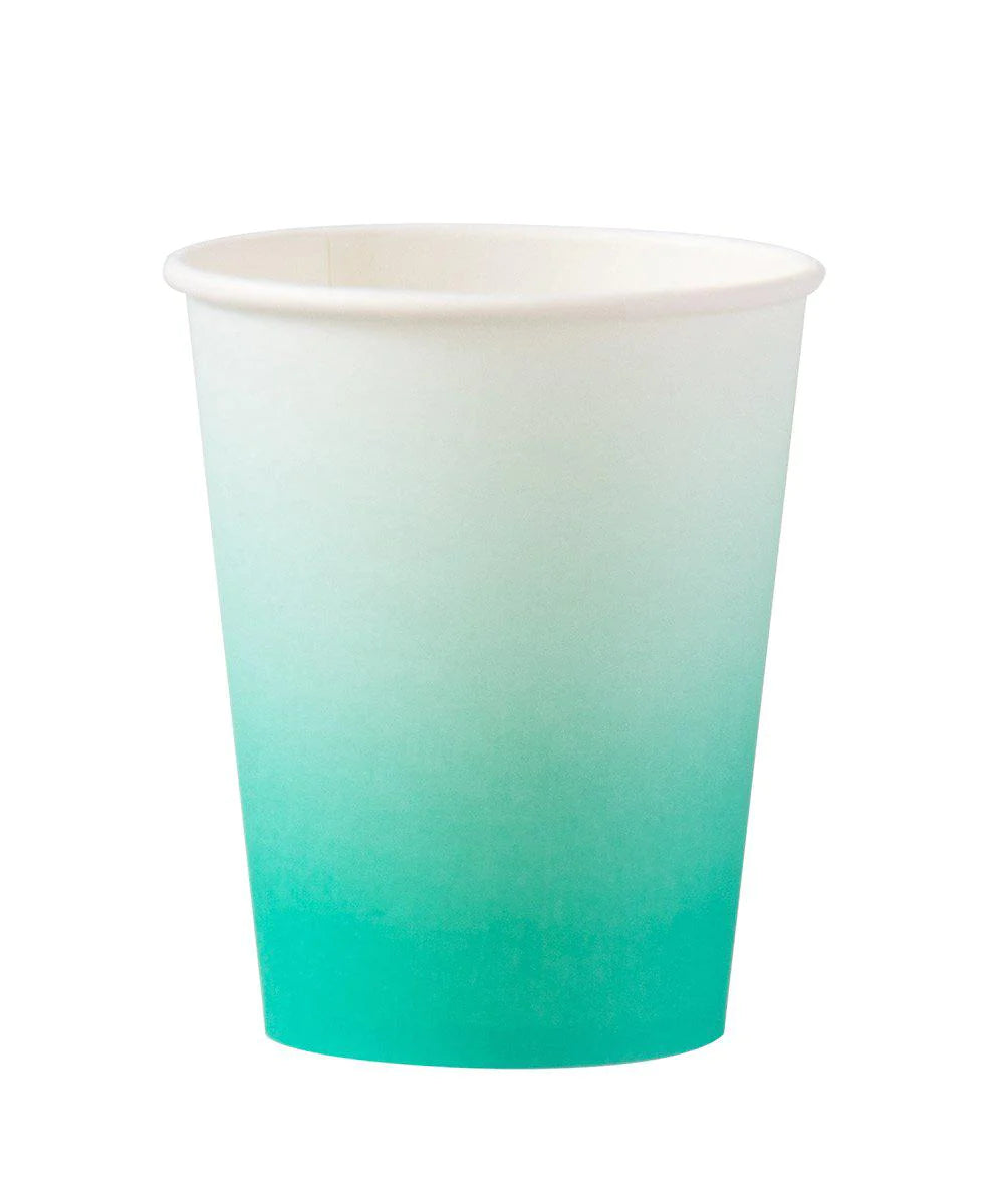 OH HAPPY DAY TEAL OMBRE PAPER CUPS
