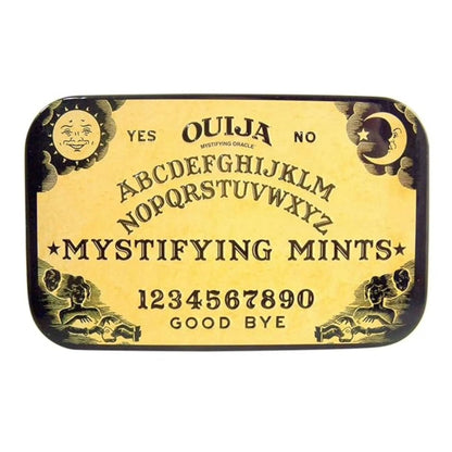mystifying mints in a ouija board tin
