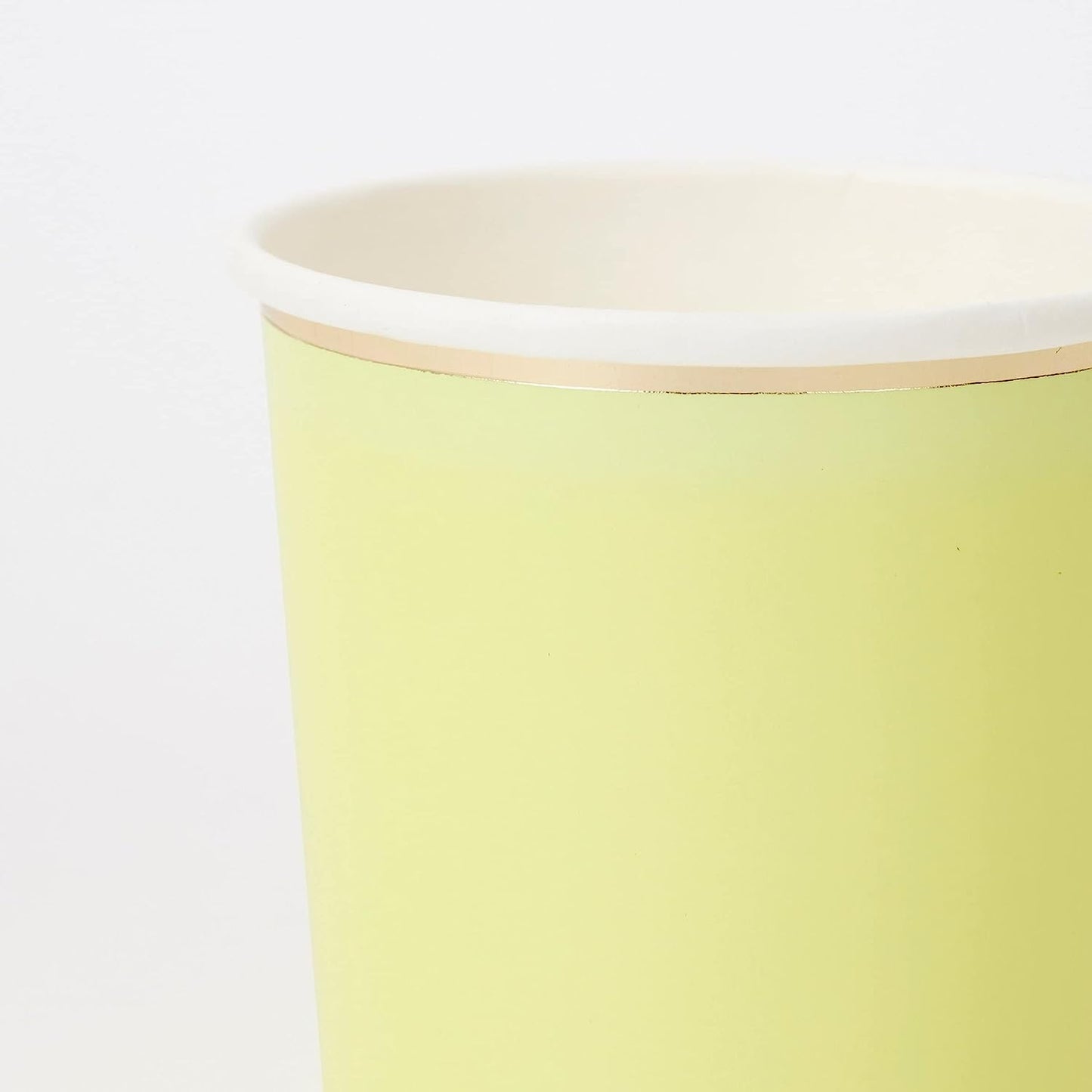 pale yellow cups with gold trim by meri meri