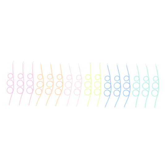 Meri Meri loopy birthday candles in pink, orange, yellow, mint and blue