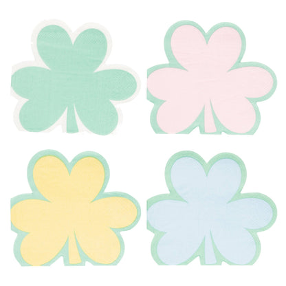 Pastel shamrock cocktail napkins in soft spring colours, sold in Toronto at Confetti My Party