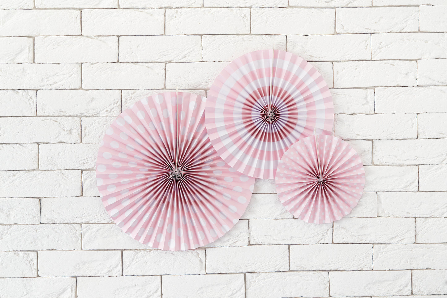 Light pink rosette wall decor with polka dot and stripe designs available in Toronto and shipping across Canada