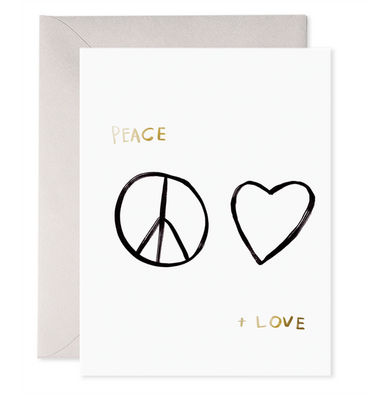PEACE + LOVE HOLIDAY GREETING CARD