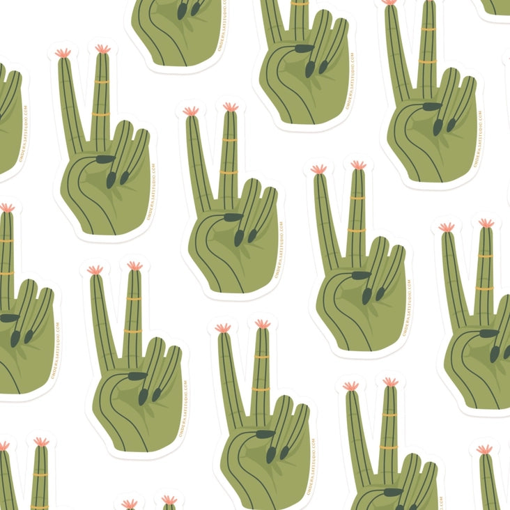 cactus peace sign stickers