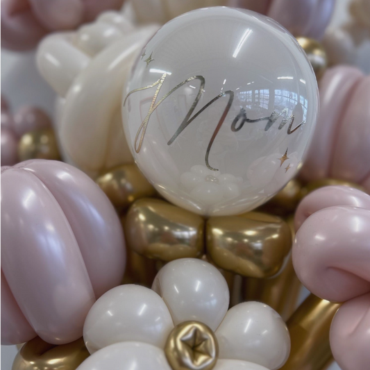 personalized bubble balloon in bouquet