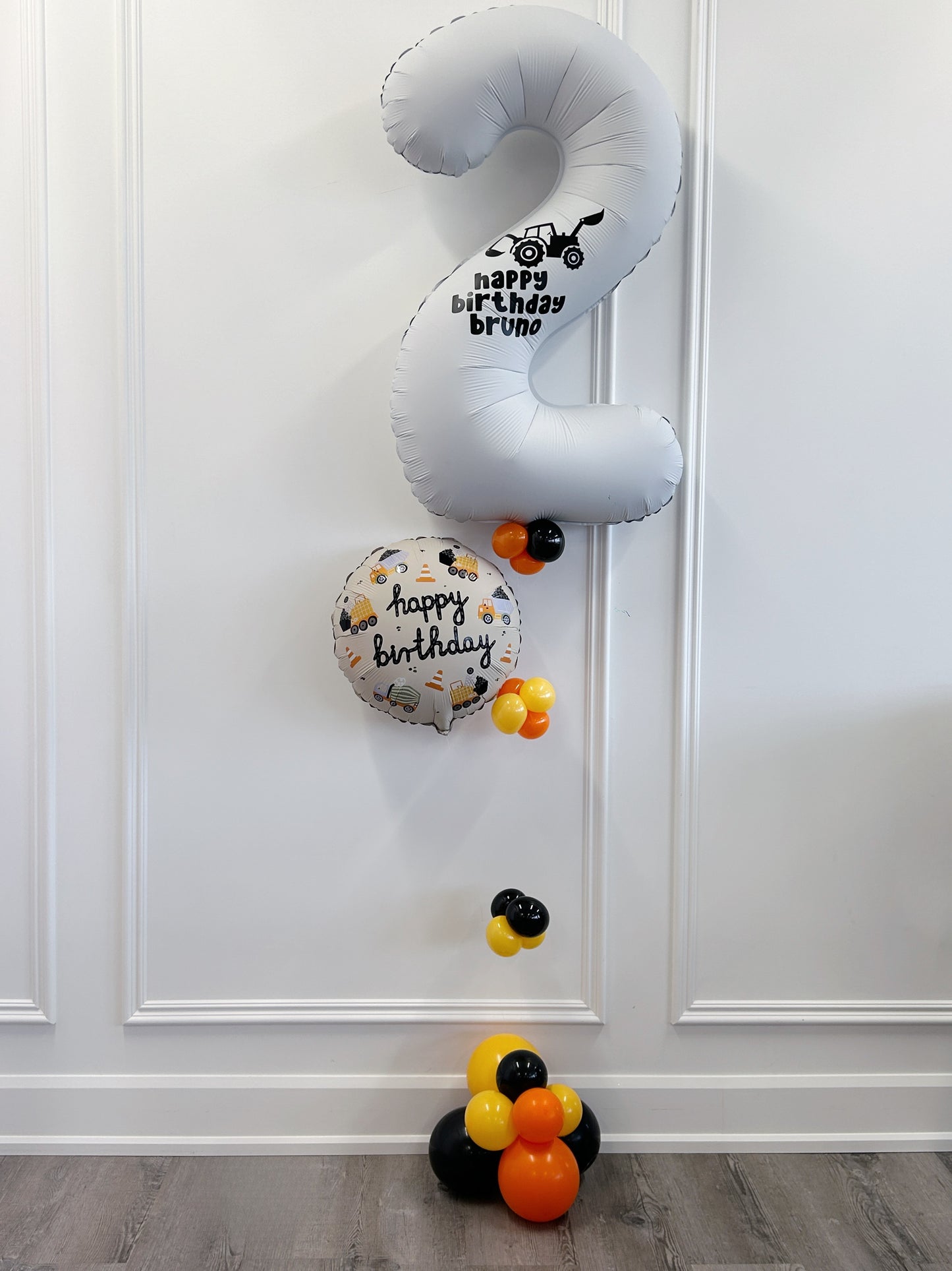 PERSONALIZED CONSTRUCTION BIRTHDAY BALLOONS