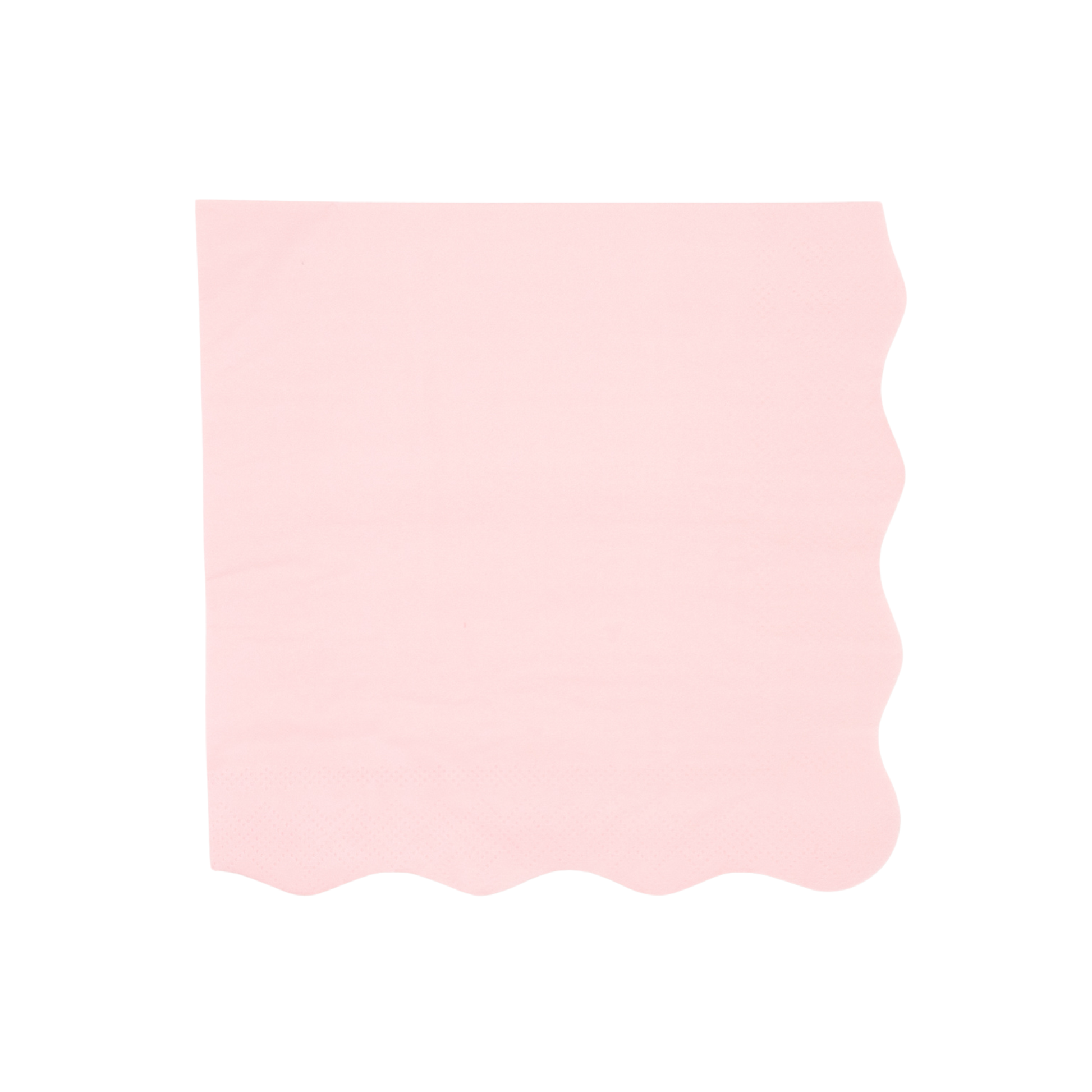 Petal pink large paper napkins with scalloped edge for birthdays and parties