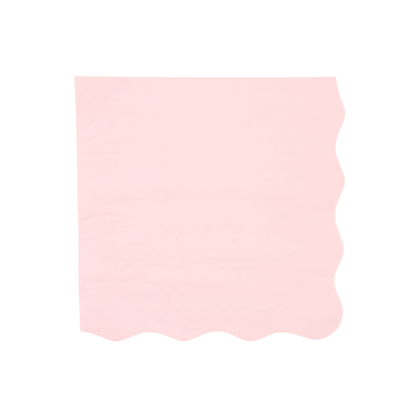 Petal pink large paper napkins with scalloped edge for birthdays and parties