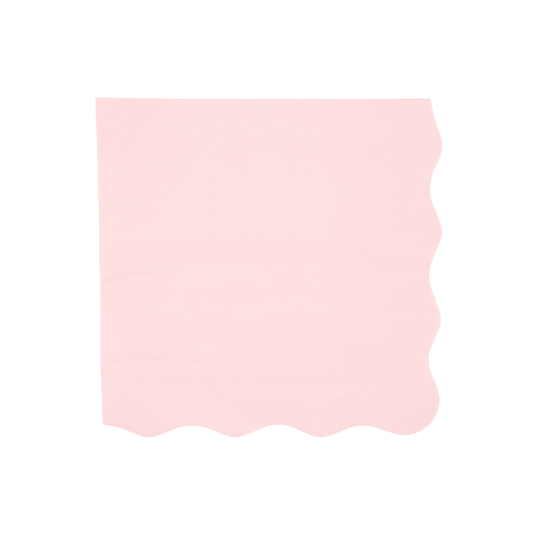 Petal pink large paper napkins with scalloped edge for birthdays and parties