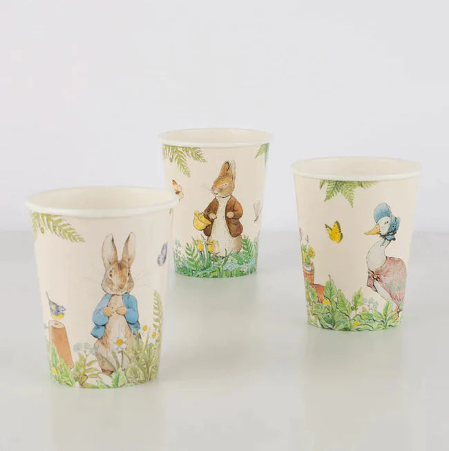 PETER RABBIT IN THE GARDEN CUPS BY MERI MERI – CONFETTIMYPARTY