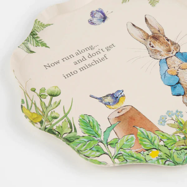 PETER RABBIT IN THE GARDEN SIDE PLATES BY MERI MERI – CONFETTIMYPARTY