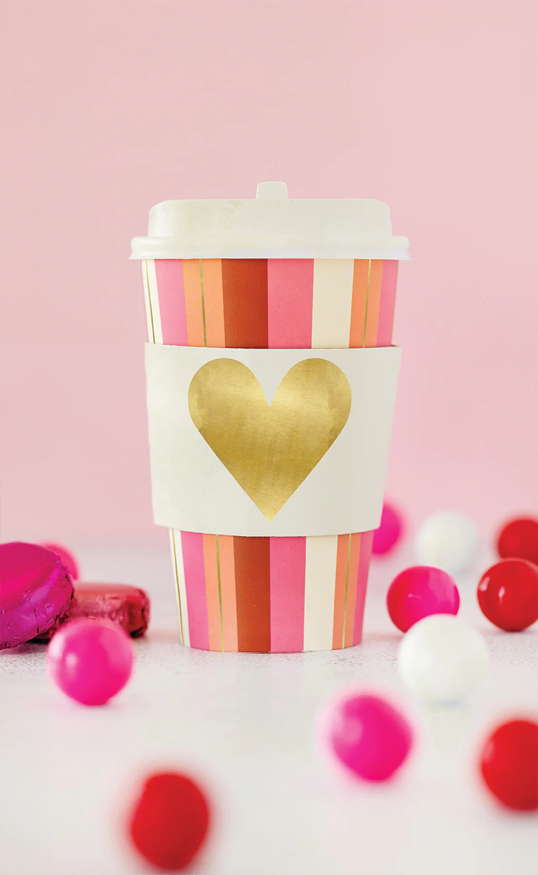 pink and gold to go cups