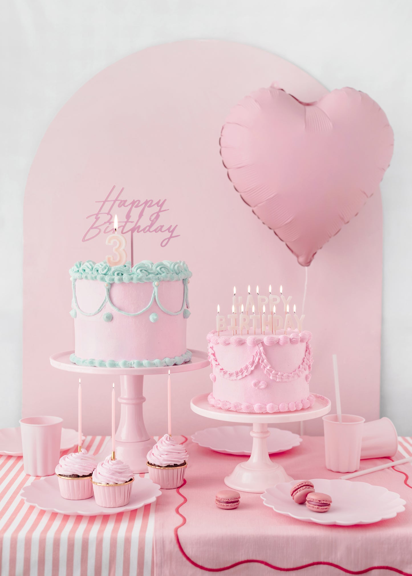 pink birthday candles 