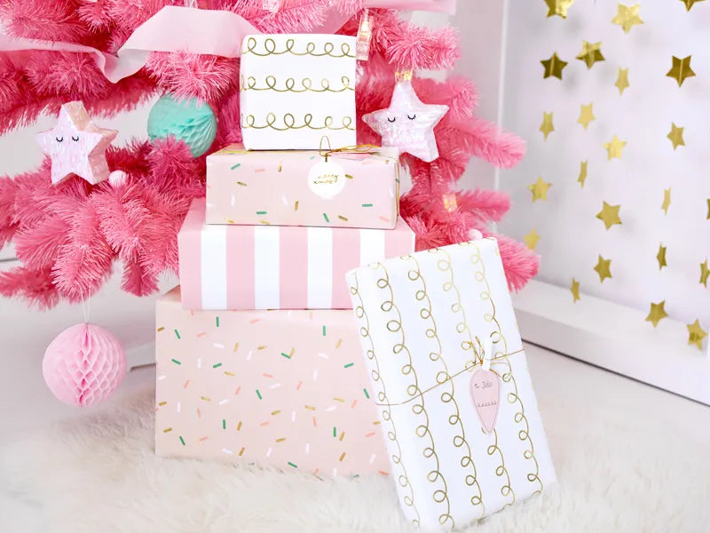 PINK CHRISTMAS WRAPPING PAPER ROLLS