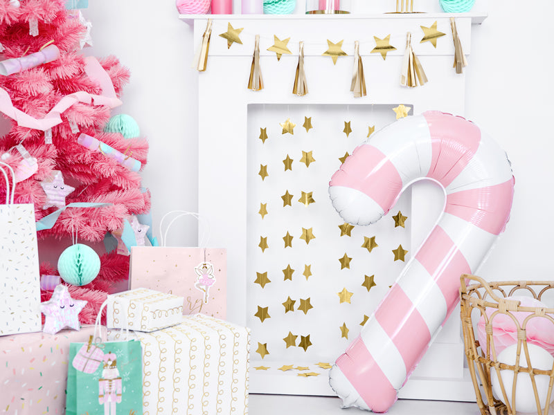 pink candy cane christmas set up