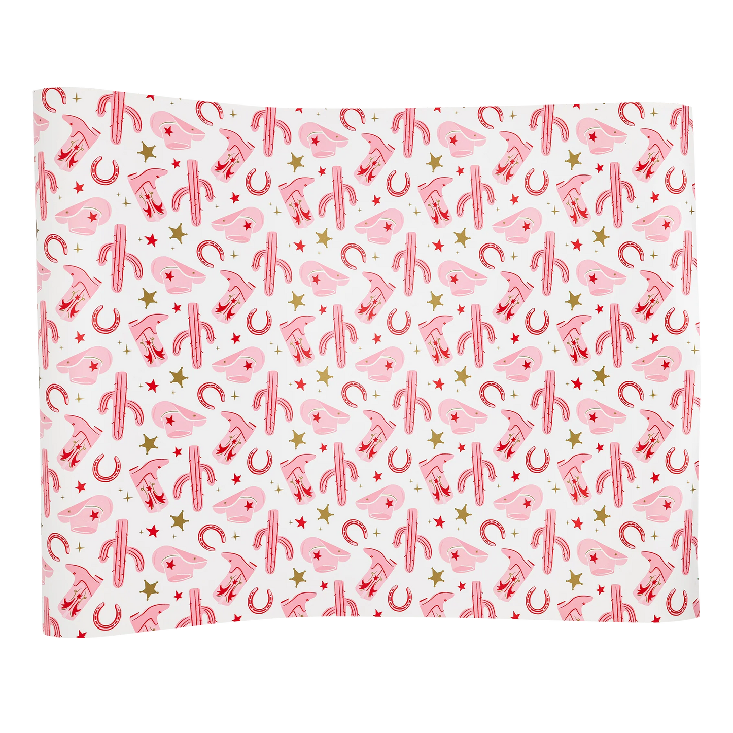 pink cowgirl pattern table runner