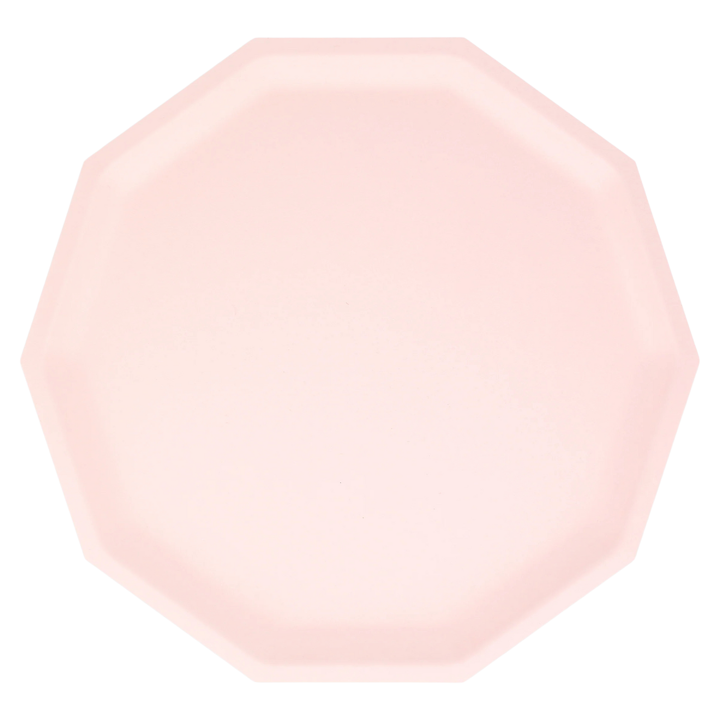 octagon pink dinner plate on a white background