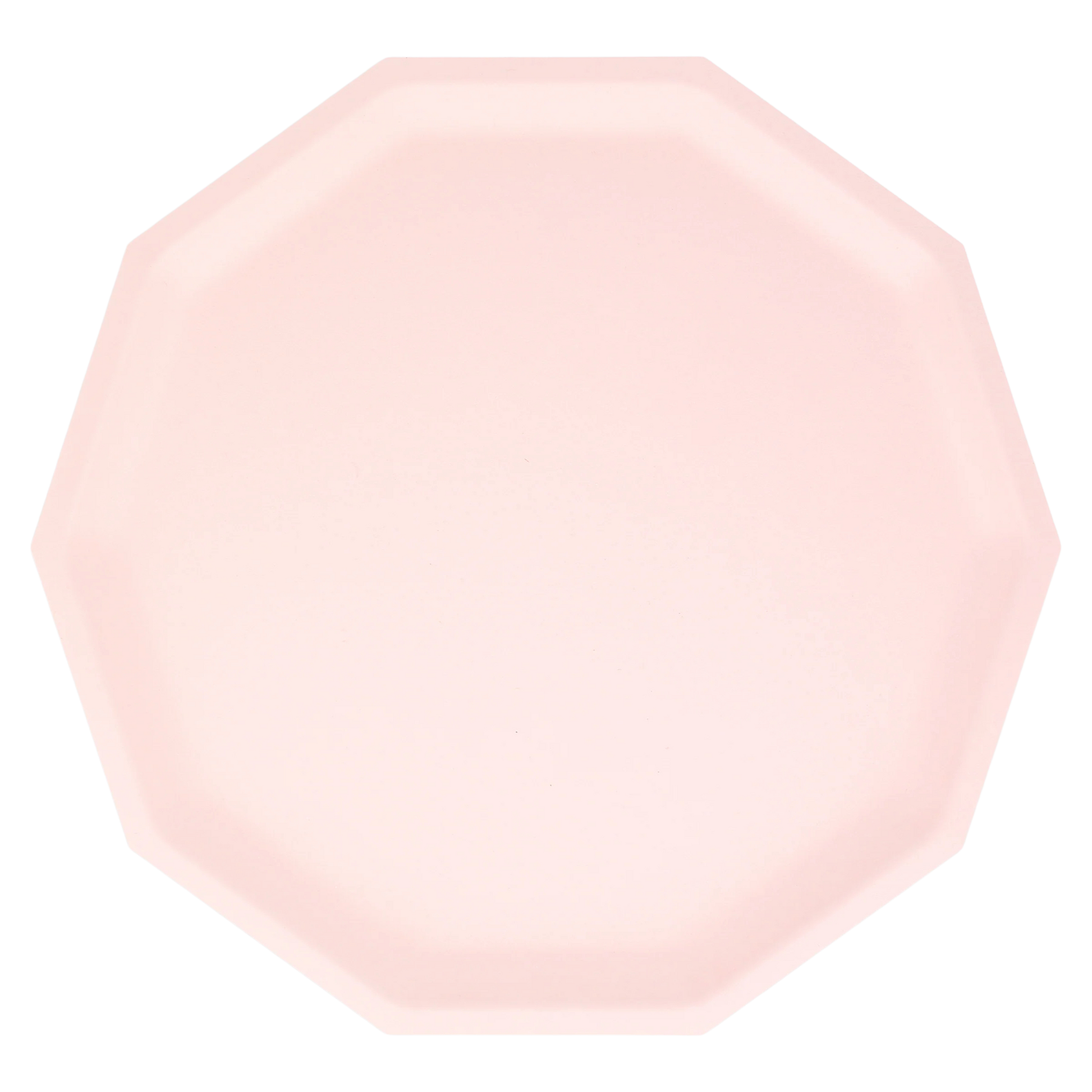 octagon pink dinner plate on a white background