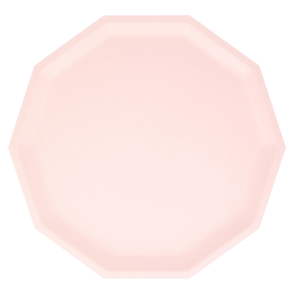 octagon pink dinner plate on a white background