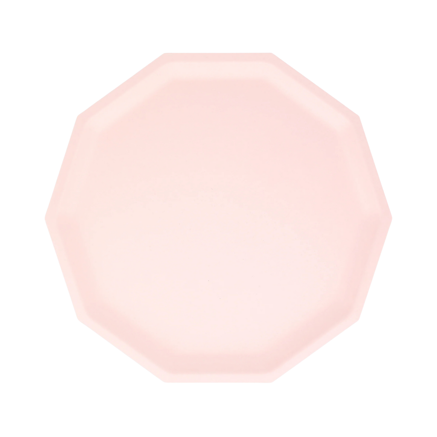 pink decagon compostable plates - pack of 8