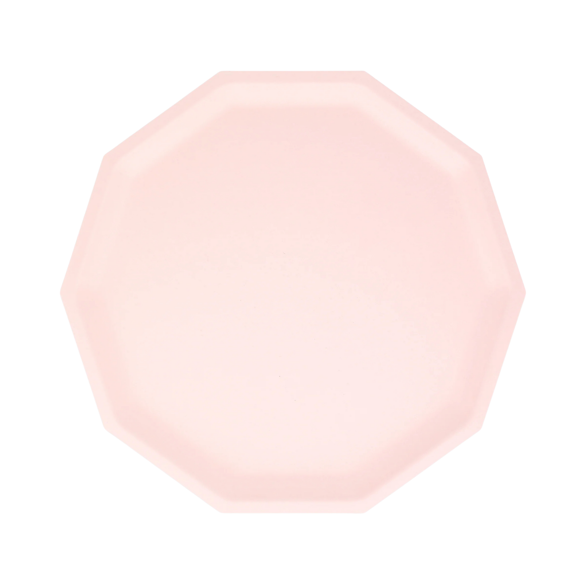 pink decagon compostable plates - pack of 8