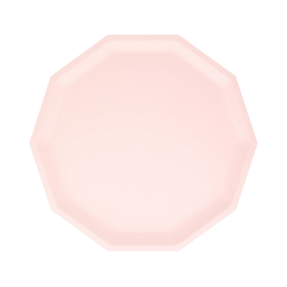 pink decagon compostable plates - pack of 8