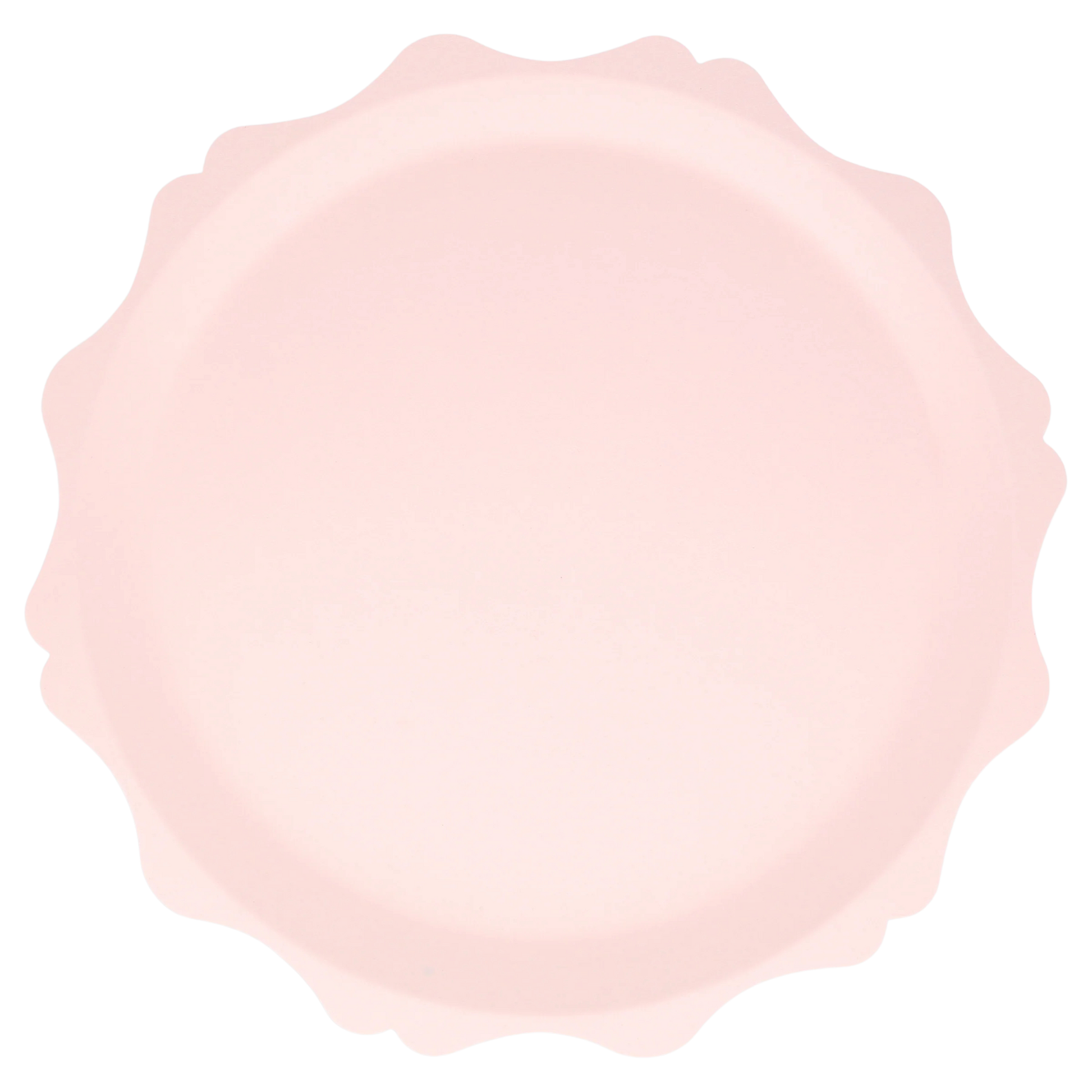 Pink scalloped border on a white background