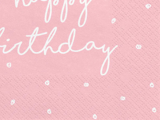 PINK & WHITE HAPPY BIRTHDAY NAPKINS