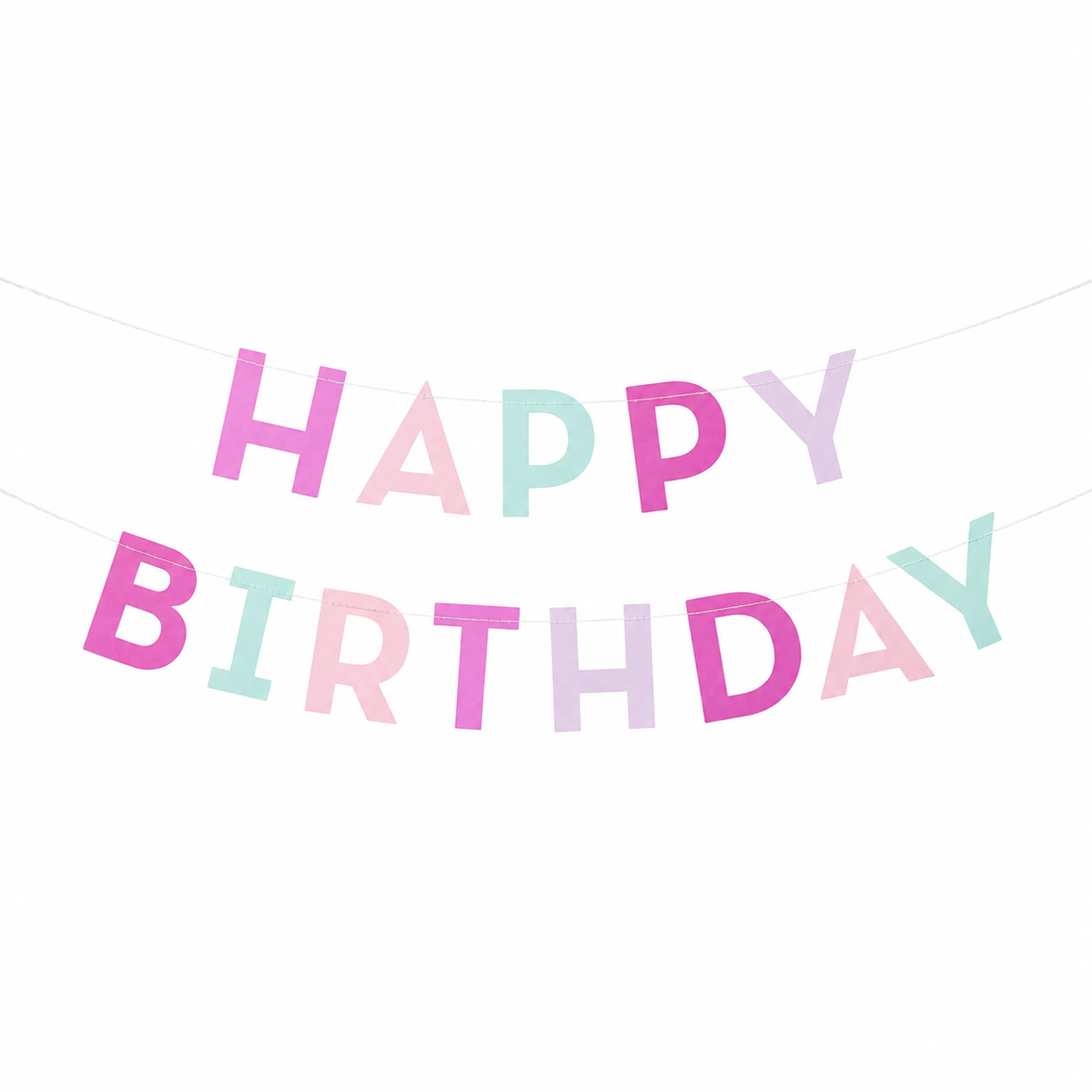 PINK RAINBOW HAPPY BIRTHDAY BANNER
