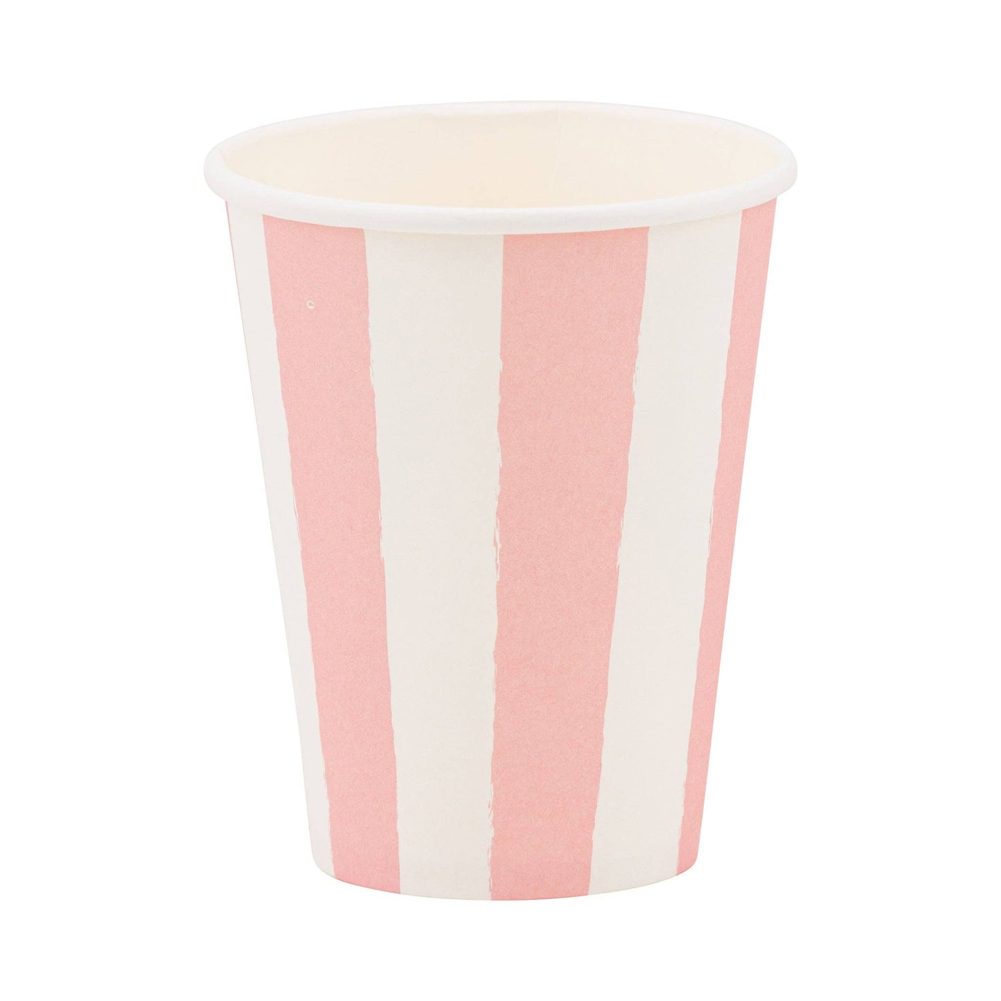 Pink and white striped disposable party cup, pack of 8. Perfect for celebrations across Canada. Sold at Confetti My Party.