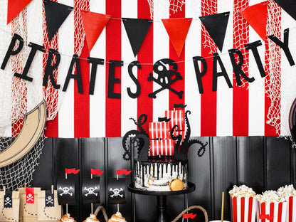pirate party black and red decor