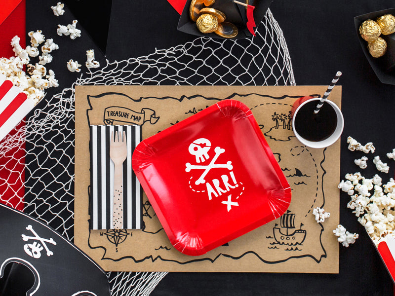 pirate plate and treasure map placemat