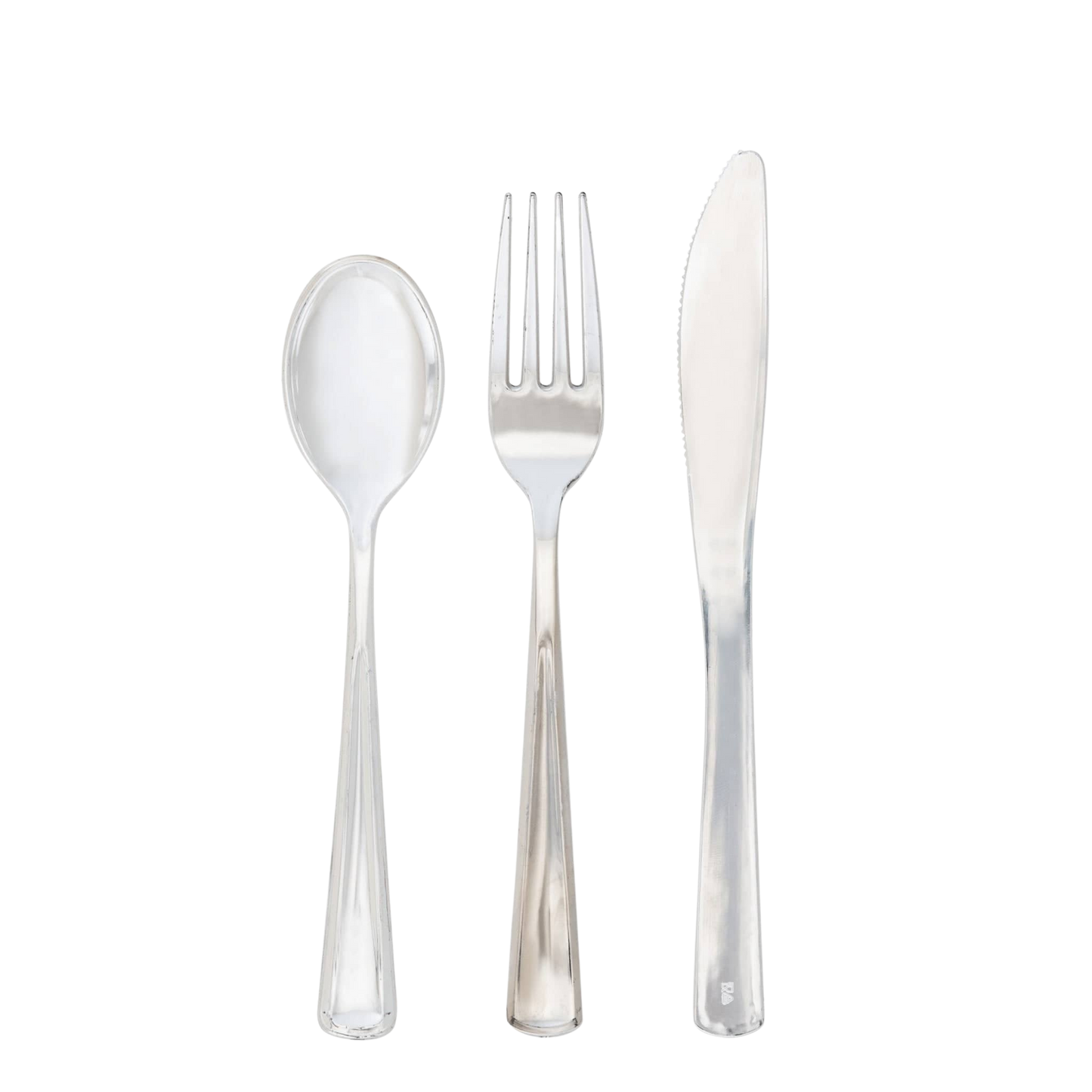 Silver reusable cutlery set combo - 140 pieces.