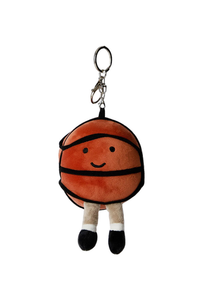 Plush basketball keychain charm with metal key ring available in Toronto and shipping across Canada
