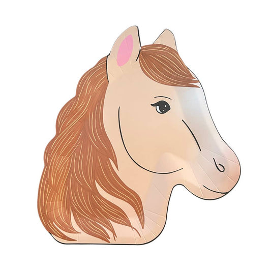 pony shaped paper plates - pack of 8
