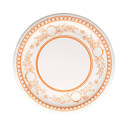 Thanksgiving dessert paper plate with orange pumpkin design, available at our Toronto party shop.