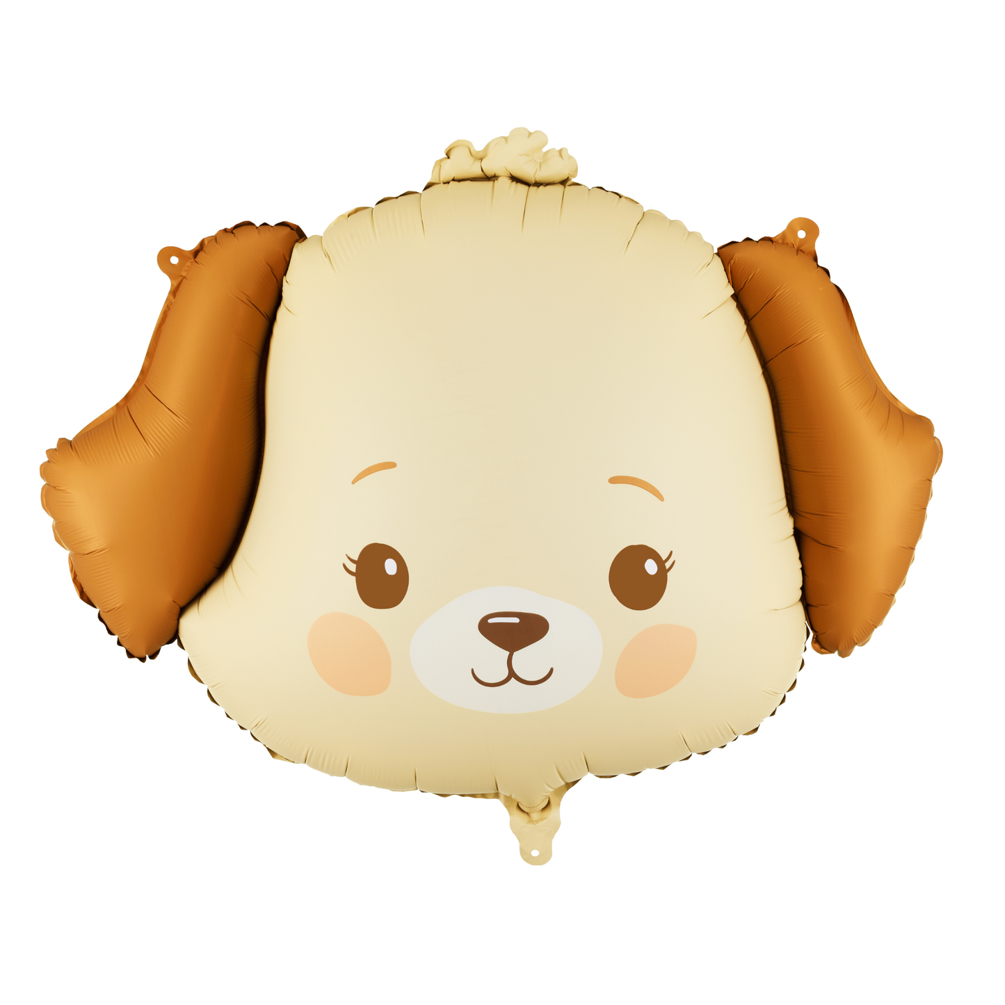 Neutral puppy face foil balloon with brown ears, perfect for dog themed party decor available at our Toronto party shop.