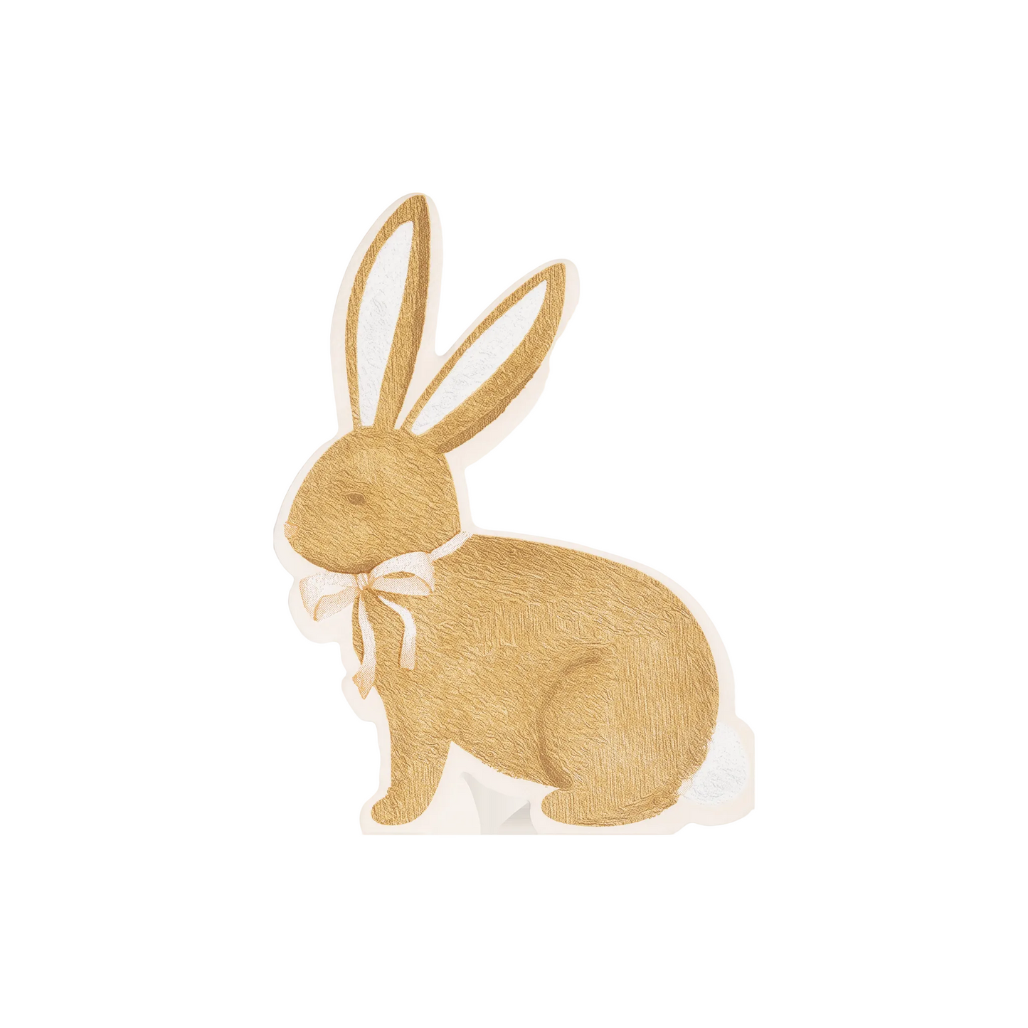 Rabbit-shaped dinner napkins with soft neutral tones, sold in Toronto at Confetti My Party with Canada-wide shipping
